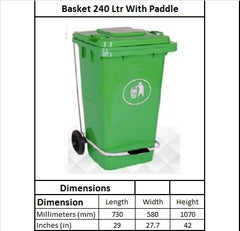 Peddle Dustbin 240Liters