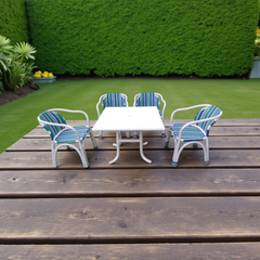 5Pcs Set Garden Upvc Chairs Set or Lawn Chairs