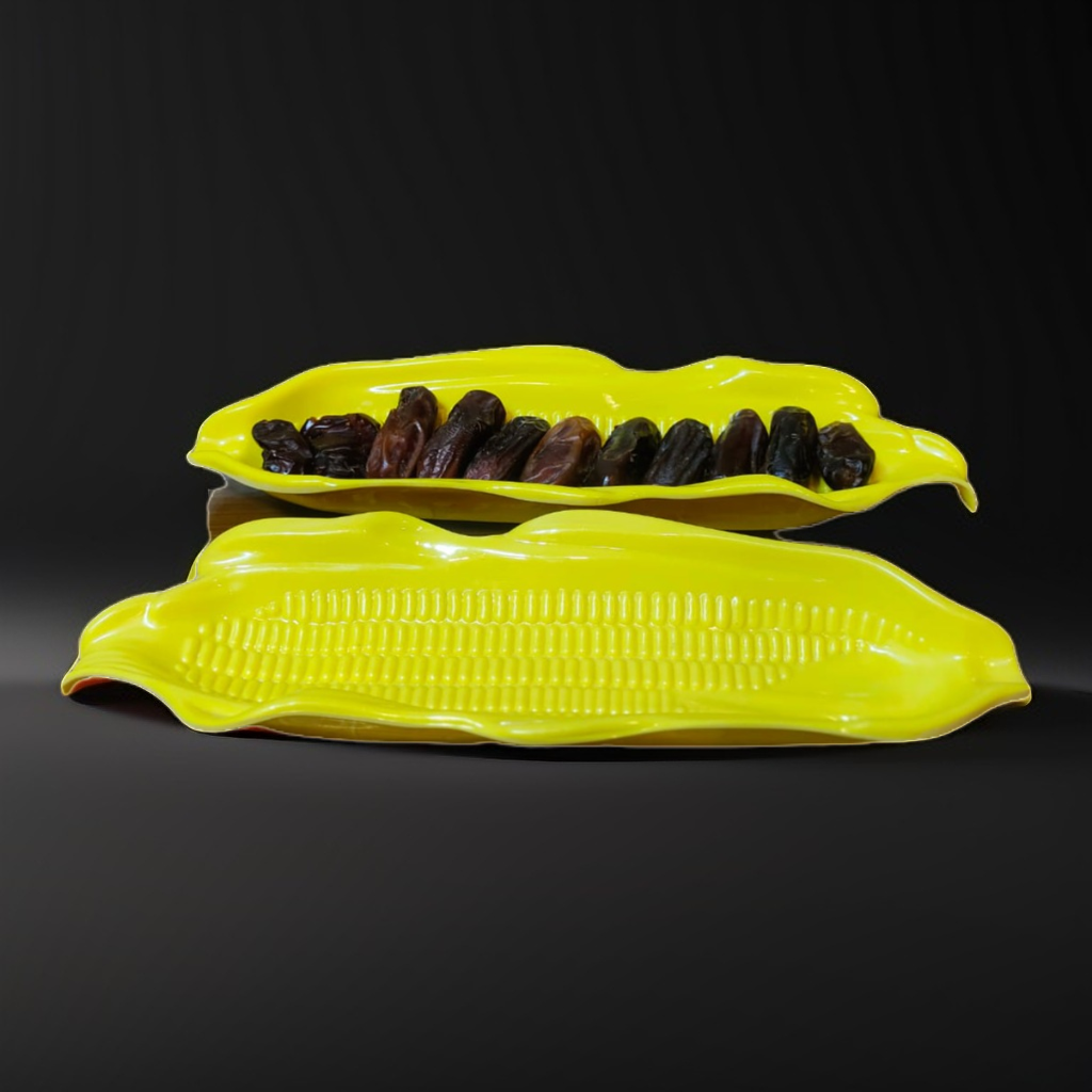 2Pcs Melamine Serving Tray Corn Shape