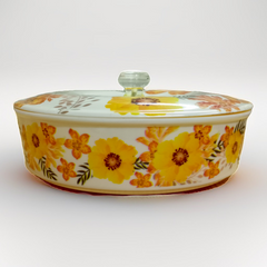 Melamine Printed Round Container | Naan/Roti Box Yellow