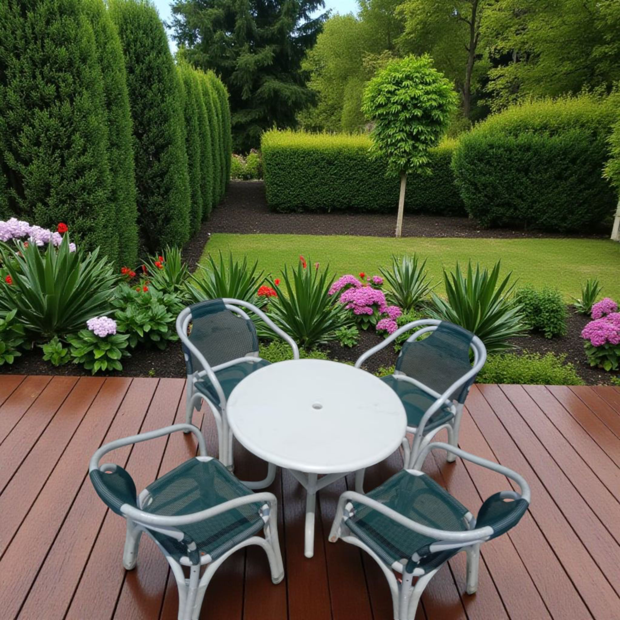 5Pcs Set Garden Upvc Chairs Set or Lawn  Chairs