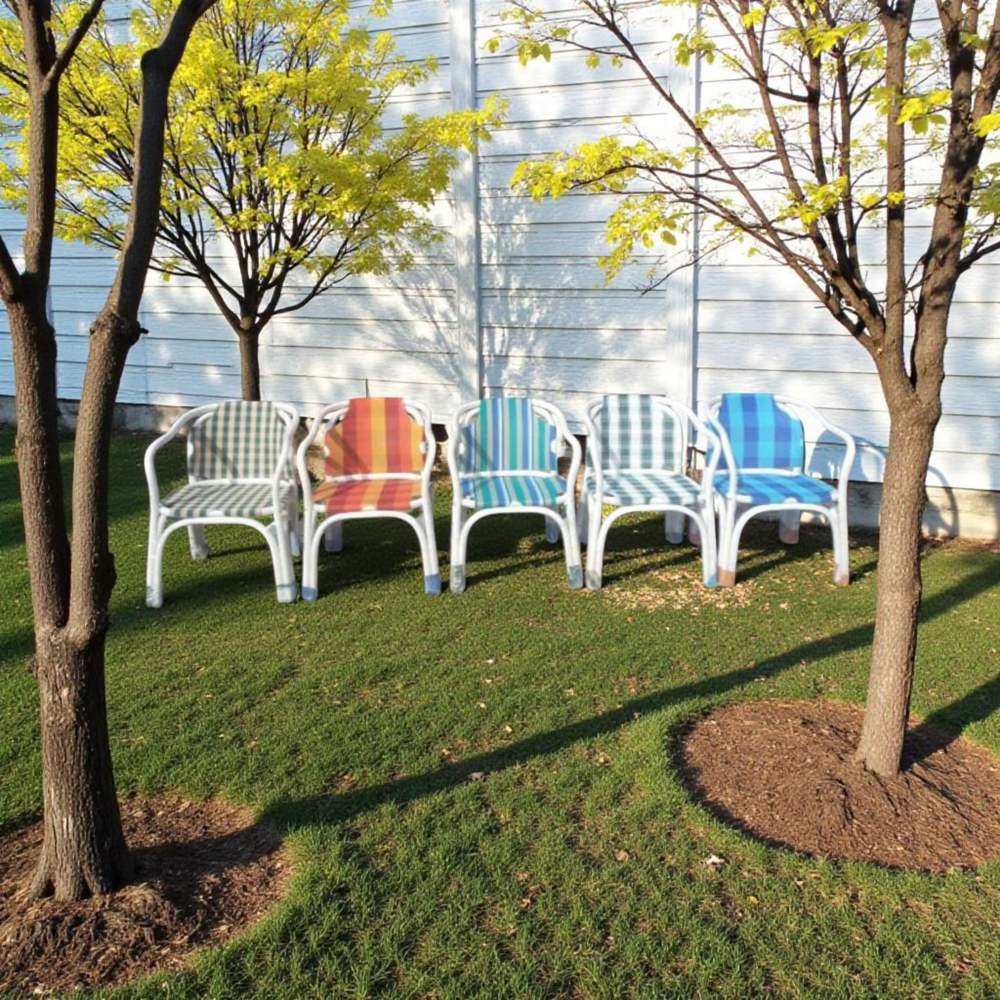 5Pcs Set Garden Upvc Chairs Set or Lawn  Chairs