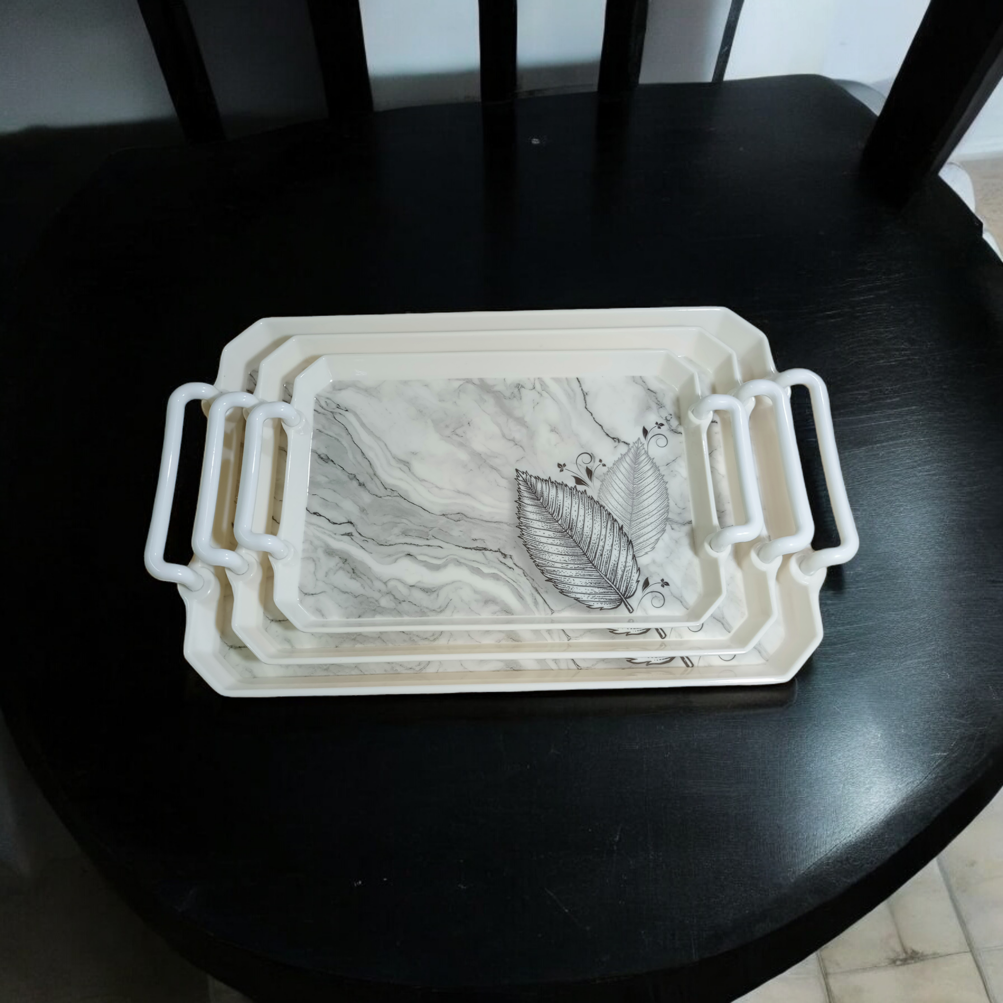 New 3-piece Melamine Tray set Amazing Designs