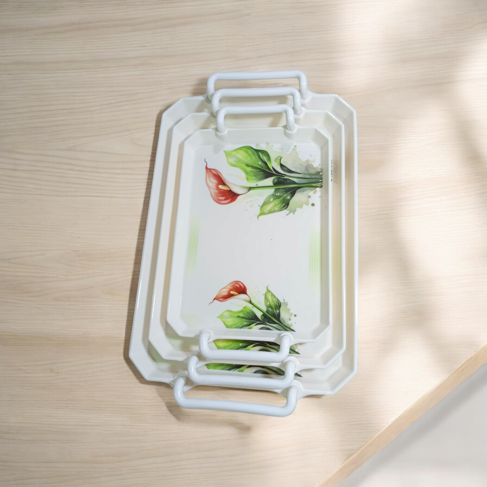 New 3-piece Melamine Tray set Amazing Designs