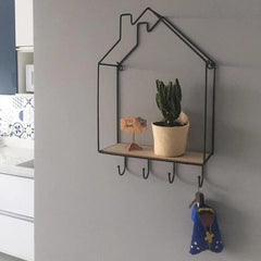 Modern Hut Hanging Shelf with Metal Frames and Addition Hooks