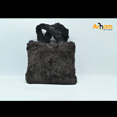 Girls Bag Fluffy & Soft Handbag Black