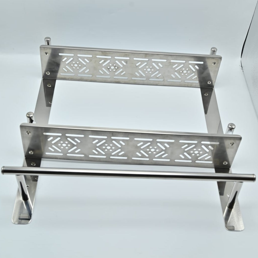 Multi Rack Stainless Steel 2 shelves+towel stand