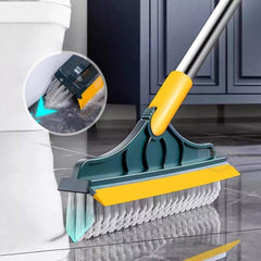 Long Handle Floor Scrub Brush With Wiper