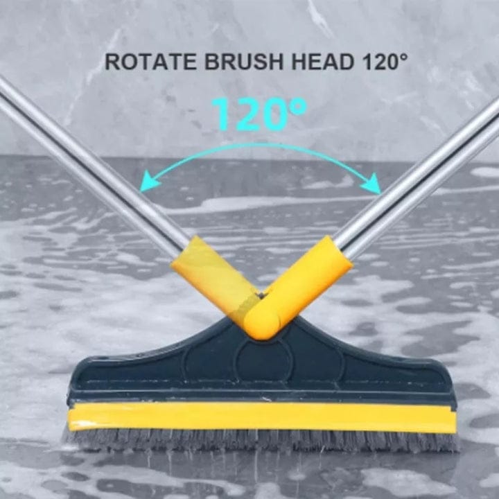 Long Handle Floor Scrub Brush With Wiper