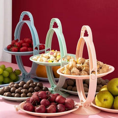 3 IN 1 FOLDING PLASTIC FRUIT PLATES SNACK PLATE