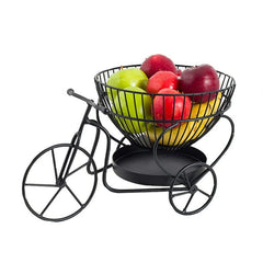 Black Metal Fruit Basket, Tricycle Shaped Double