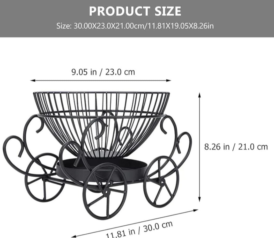 Black Metal 2 Tier Decorative Fruit Basket