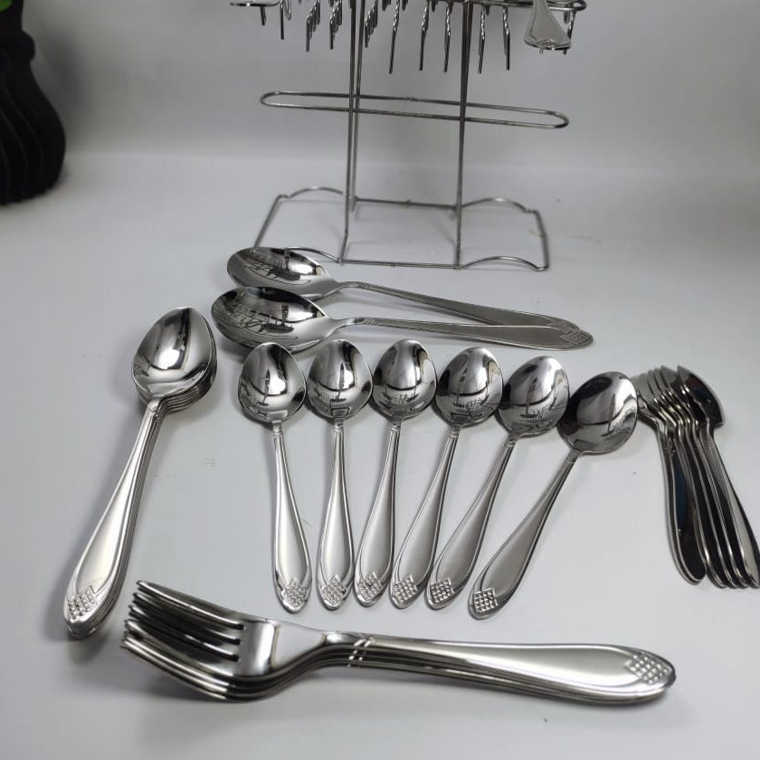 Stainless Cutlery set 29pcs with stand #1001