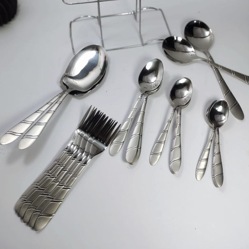 Stainless Cutlery set 29pcs with stand #1002