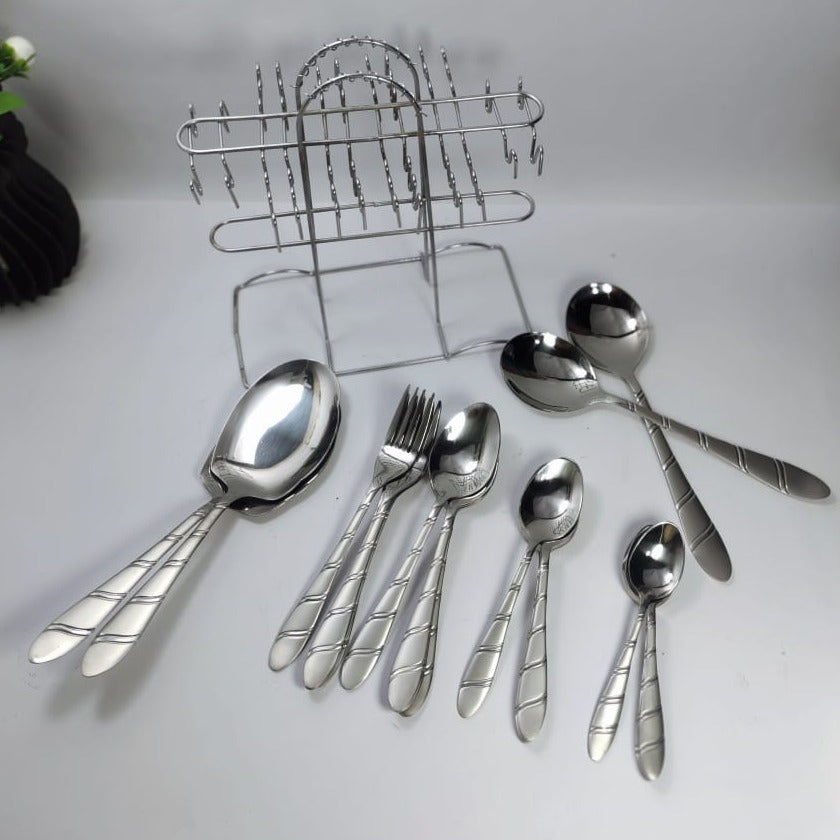 Stainless Cutlery set 29pcs with stand #1002