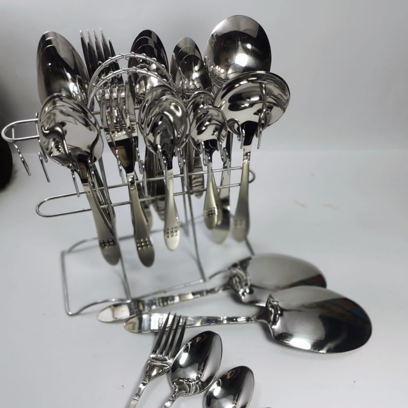 Stainless Cutlery set 29pcs with stand #1004