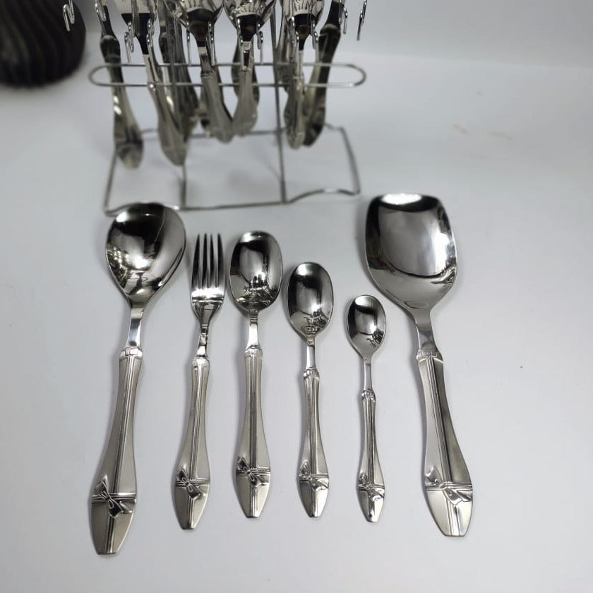 Stainless Cutlery set 29pcs with stand #1003