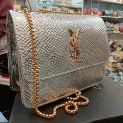 Stylish cross body with long chain and inside partition chain bag