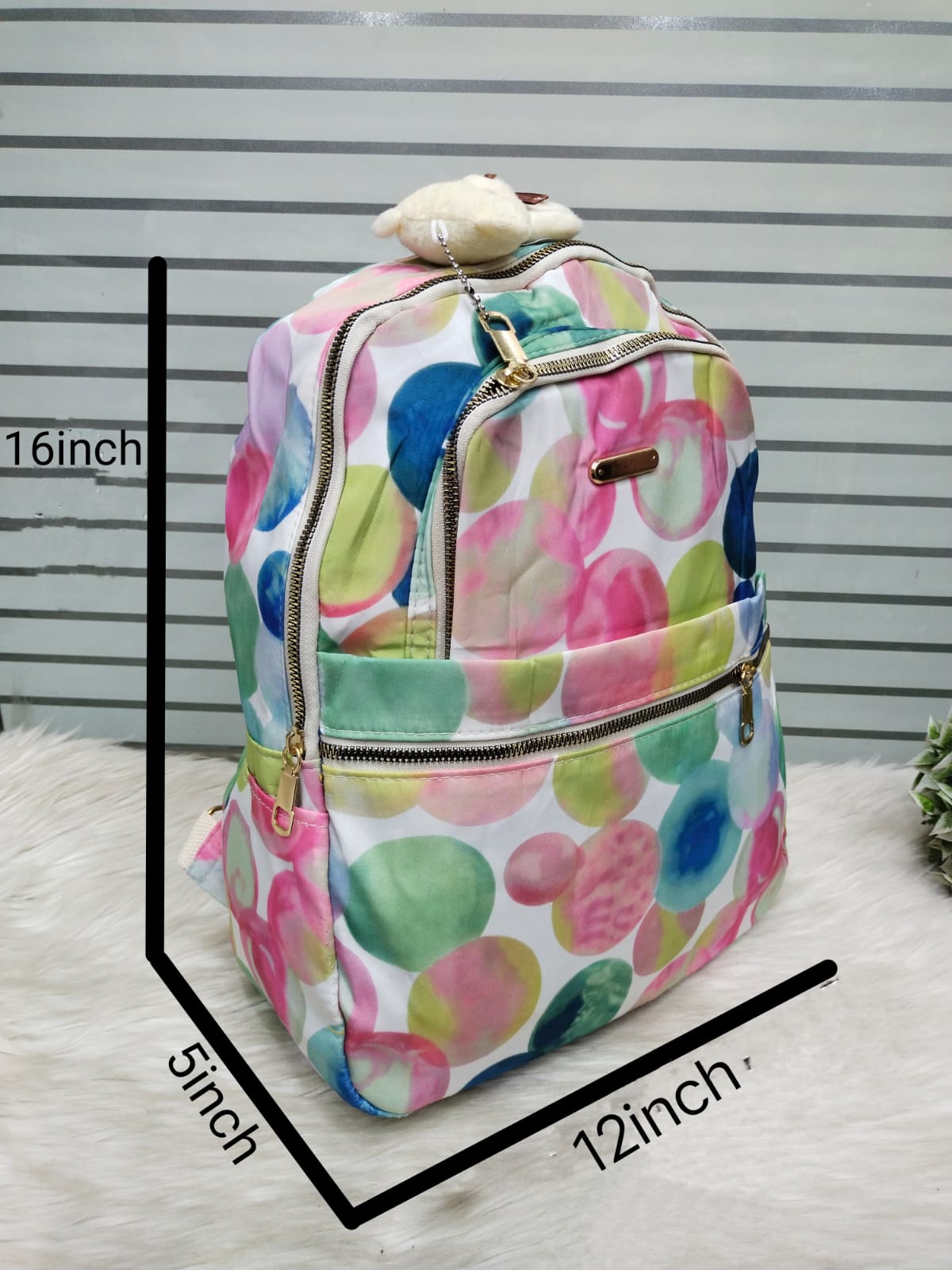 Fashion backpack with trendy prints