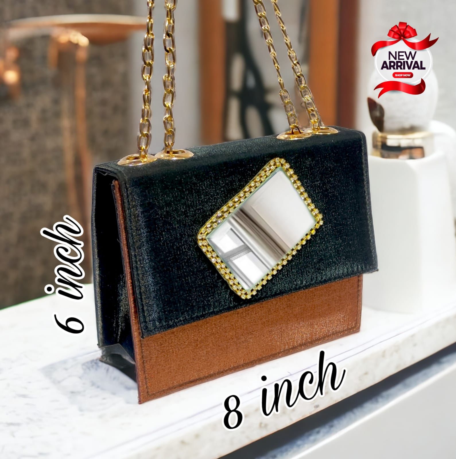 New Cross Body Bag with Front Mirror