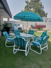 8pcs Set Miami chair & table with center umbrella