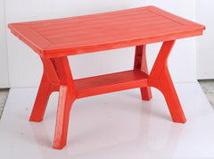 Red Color Rectangular Shape Plastic Garden Outdoor Table Dinner Table Pure #121