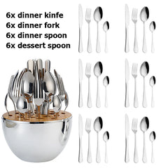 24 Piece's Cutlery Set Big Egg Storage Set