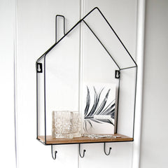 Modern Hut Hanging Shelf with Metal Frames and Addition Hooks